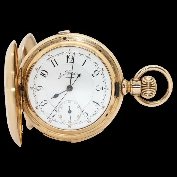 14K Gold American Watch Co. Waltham, Chronograph Repeater – 1895 — عکس ۱ از رکورد آرشیو WatchMuseum