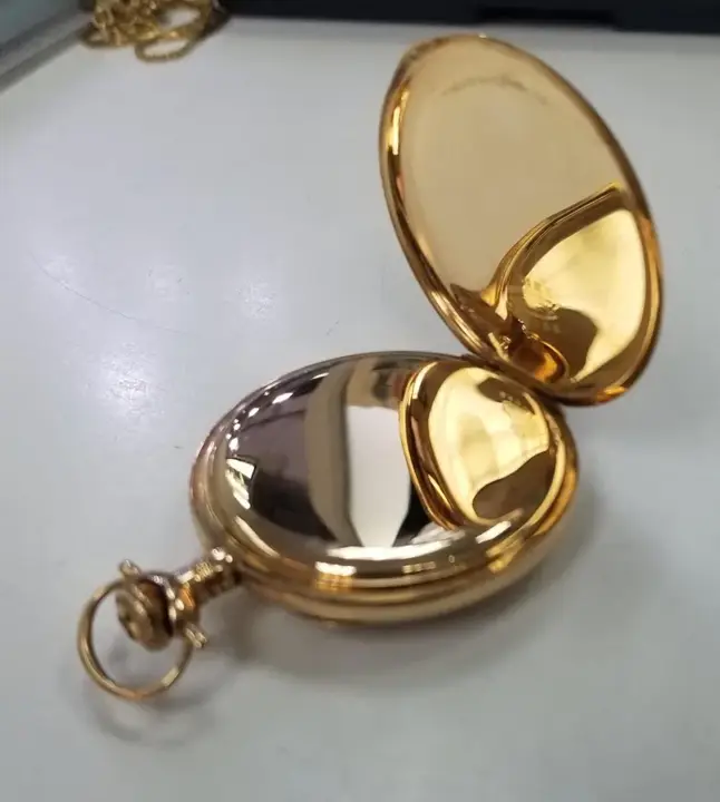 14k Yellow Gold Illinois Hand Engraved Pocket Watch with White Dial – 1900 — عکس ۳ از رکورد آرشیو WatchMuseum
