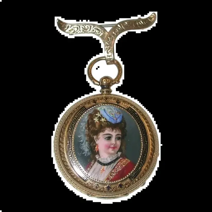 18 Carat Ladies Enamelled Watch with 9 Carat Pinned Bow – Circa 1890 — عکس ۱ از رکورد آرشیو WatchMuseum