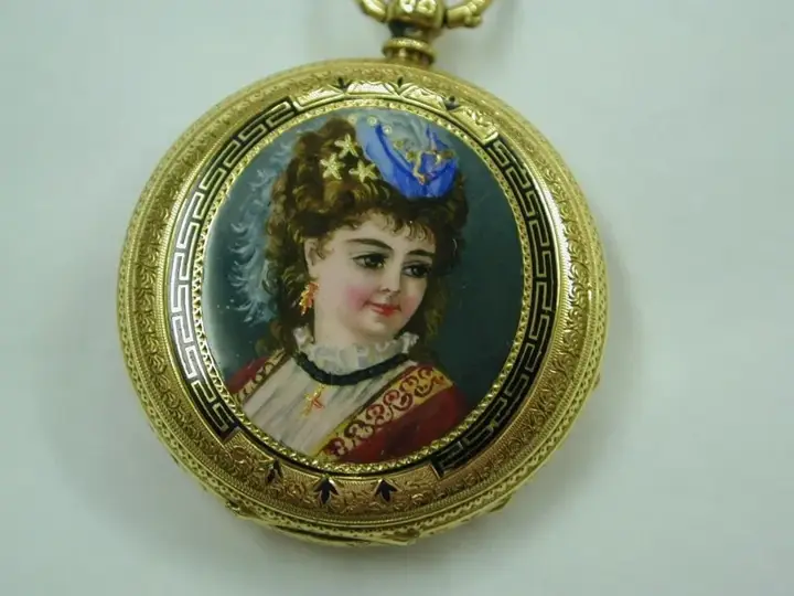 18 Carat Ladies Enamelled Watch with 9 Carat Pinned Bow – Circa 1890 — عکس ۴ از رکورد آرشیو WatchMuseum