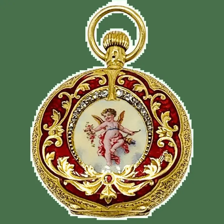 18ct Gold Enamel “Special” Diamond Grade Pocket Watch Waltham – 1898 — عکس ۱ از رکورد آرشیو WatchMuseum