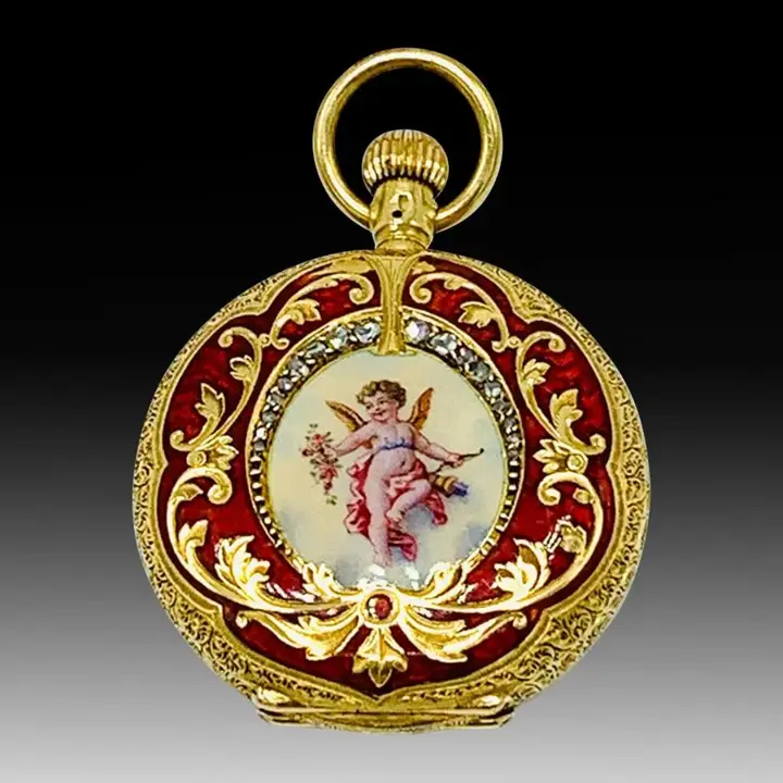18ct Gold Enamel “Special” Diamond Grade Pocket Watch Waltham – 1898 — عکس ۲ از رکورد آرشیو WatchMuseum