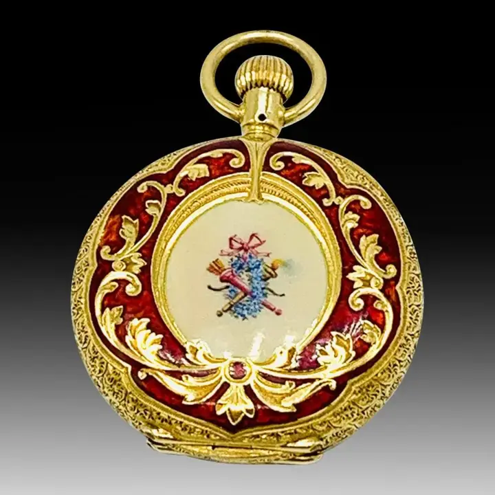 18ct Gold Enamel “Special” Diamond Grade Pocket Watch Waltham – 1898 — عکس ۴ از رکورد آرشیو WatchMuseum