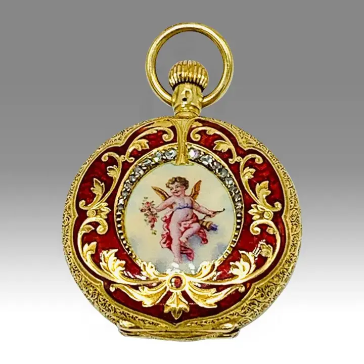 18ct Gold Enamel “Special” Diamond Grade Pocket Watch Waltham – 1898 — عکس ۸ از رکورد آرشیو WatchMuseum