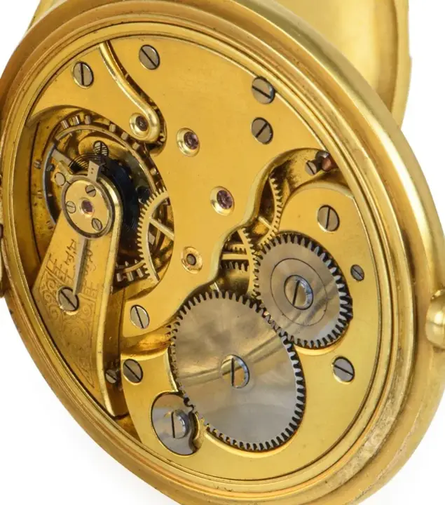 18Kt Yellow Gold Wind Lever Pocket Watch with a Crown Motif – 18th Century — عکس ۵ از رکورد آرشیو WatchMuseum