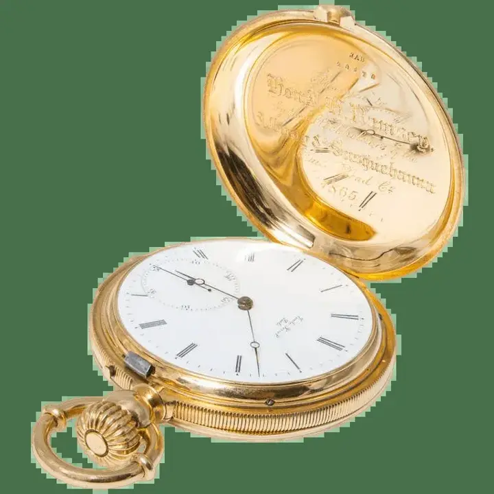 A & S Railway Gold Minute Repeating Pocket Watch Presented to J.H. Ramsey – 1865 — عکس ۱ از رکورد آرشیو WatchMuseum