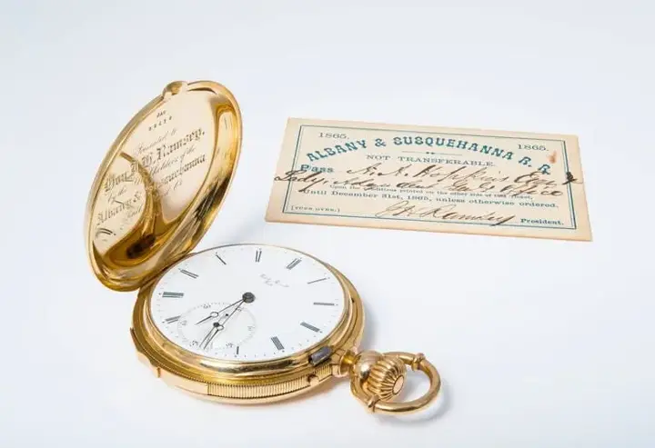 A & S Railway Gold Minute Repeating Pocket Watch Presented to J.H. Ramsey – 1865 — عکس ۲ از رکورد آرشیو WatchMuseum