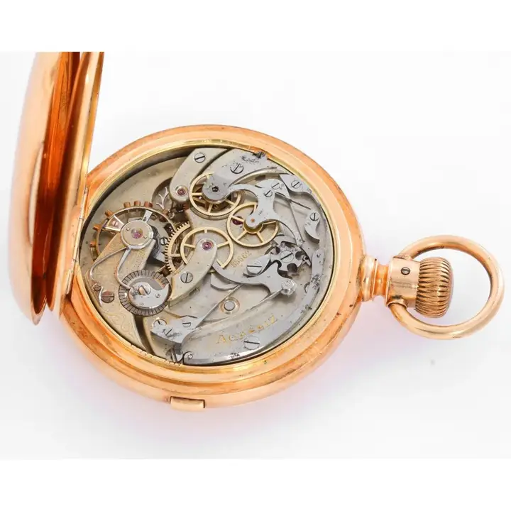 Agassiz Chronograph 14K Yellow Gold Pocket Watch – 20th Century — عکس ۵ از رکورد آرشیو WatchMuseum