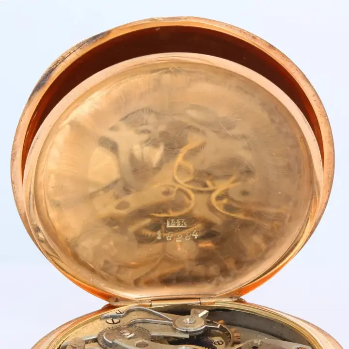 Agassiz Chronograph 14K Yellow Gold Pocket Watch – 20th Century — عکس ۶ از رکورد آرشیو WatchMuseum
