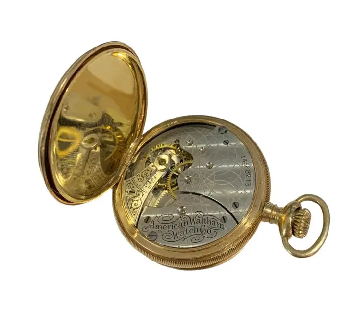 American Waltham Watch&co Yellow Gold Pocket Watch – 1910s — عکس ۲ از رکورد آرشیو WatchMuseum