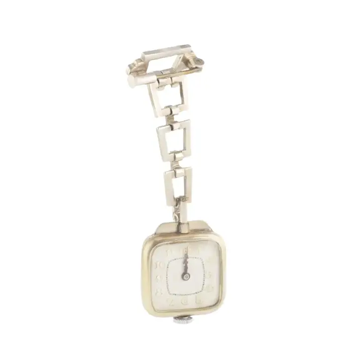 An Art Deco Silver Marcasite Enamel Watch Brooch – 1920 — عکس ۲ از رکورد آرشیو WatchMuseum
