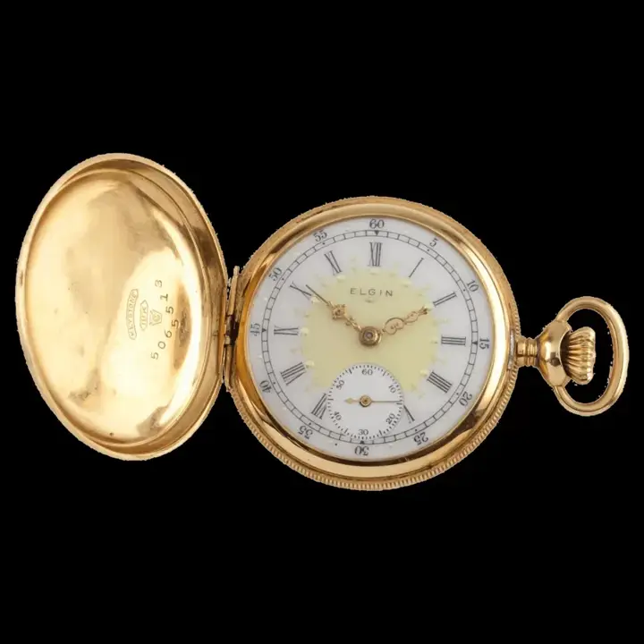 Elgin 18K Yellow Gold Pocket Watch – 1908 — عکس ۱ از رکورد آرشیو WatchMuseum