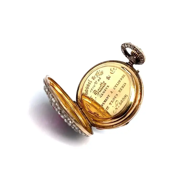 Antique Ruby Diamond Pendant Watch – 1880 — عکس ۷ از رکورد آرشیو WatchMuseum