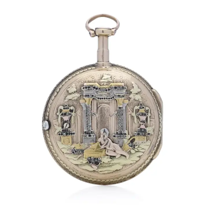 Verge Fusee Key wind 18kt gold and Silver pocket watch – 18th Century — عکس ۲ از رکورد آرشیو WatchMuseum
