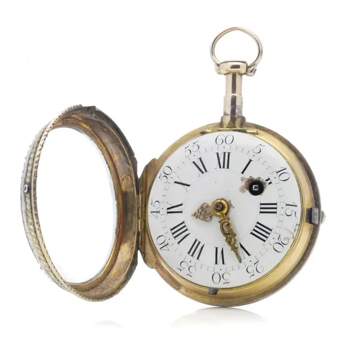 Verge Fusee Key wind 18kt gold and Silver pocket watch – 18th Century — عکس ۷ از رکورد آرشیو WatchMuseum