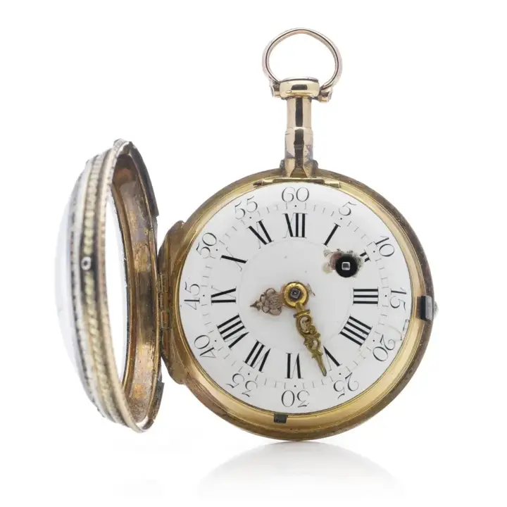 Verge Fusee Key wind 18kt gold and Silver pocket watch – 18th Century — عکس ۸ از رکورد آرشیو WatchMuseum