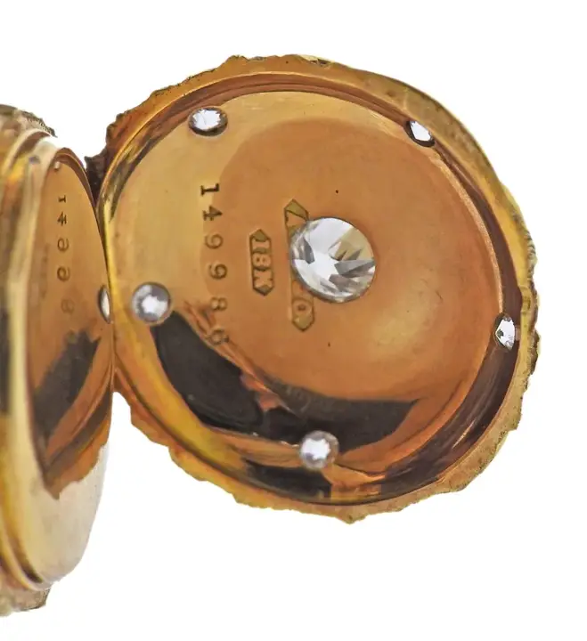 Art Nouveau Gold Diamond Lapel Pocket Watch – 19th Century — عکس ۴ از رکورد آرشیو WatchMuseum