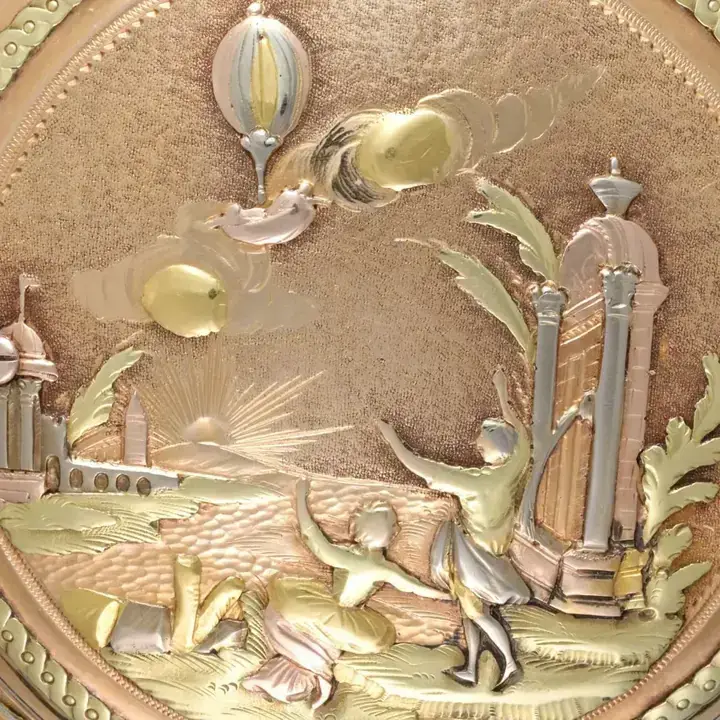 BALLOONING SCENE THREE COLOUR GOLD VERGE – Circa 1785 — عکس ۴ از رکورد آرشیو WatchMuseum