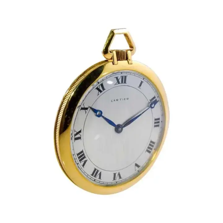 Cartier 18Kt. Yellow Gold Art Deco Pocket Watch Hand Made – 1920”s — عکس ۲ از رکورد آرشیو WatchMuseum