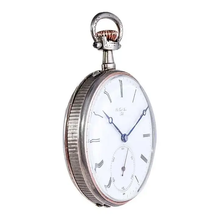 Charles Tissot Gun Metal Silver and Gold Coin Edged Pocket Watch – 1900s — عکس ۲ از رکورد آرشیو WatchMuseum