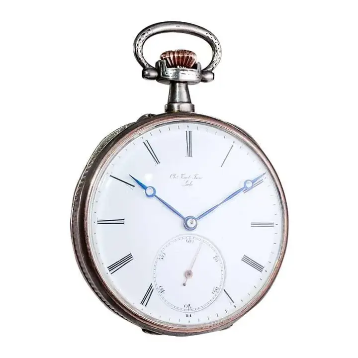 Charles Tissot Gun Metal Silver and Gold Coin Edged Pocket Watch – 1900s — عکس ۳ از رکورد آرشیو WatchMuseum