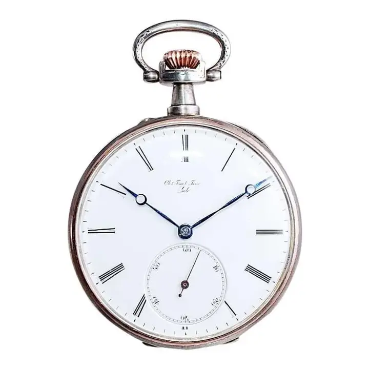 Charles Tissot Gun Metal Silver and Gold Coin Edged Pocket Watch – 1900s — عکس ۴ از رکورد آرشیو WatchMuseum