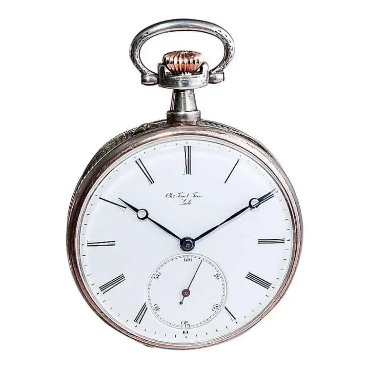 Charles Tissot Gun Metal Silver and Gold Coin Edged Pocket Watch – 1900s — عکس ۵ از رکورد آرشیو WatchMuseum