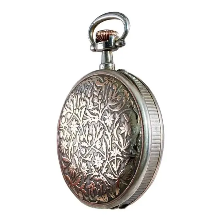Charles Tissot Gun Metal Silver and Gold Coin Edged Pocket Watch – 1900s — عکس ۷ از رکورد آرشیو WatchMuseum
