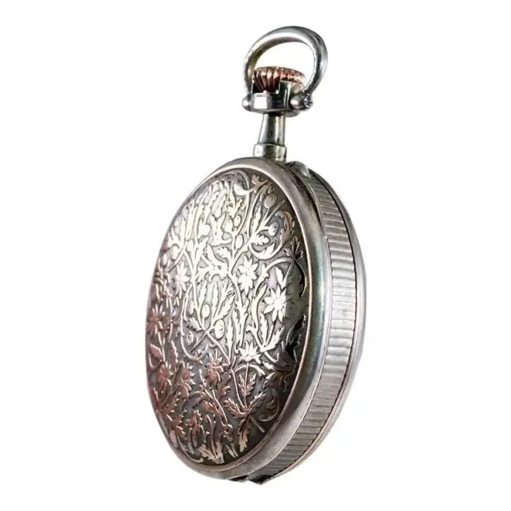 Charles Tissot Gun Metal Silver and Gold Coin Edged Pocket Watch – 1900s — عکس ۸ از رکورد آرشیو WatchMuseum