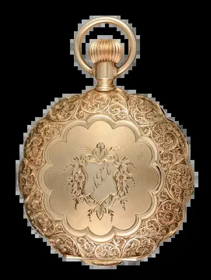 Decorative Gold American Pocket Watch – Circa 1885 — عکس ۱ از رکورد آرشیو WatchMuseum