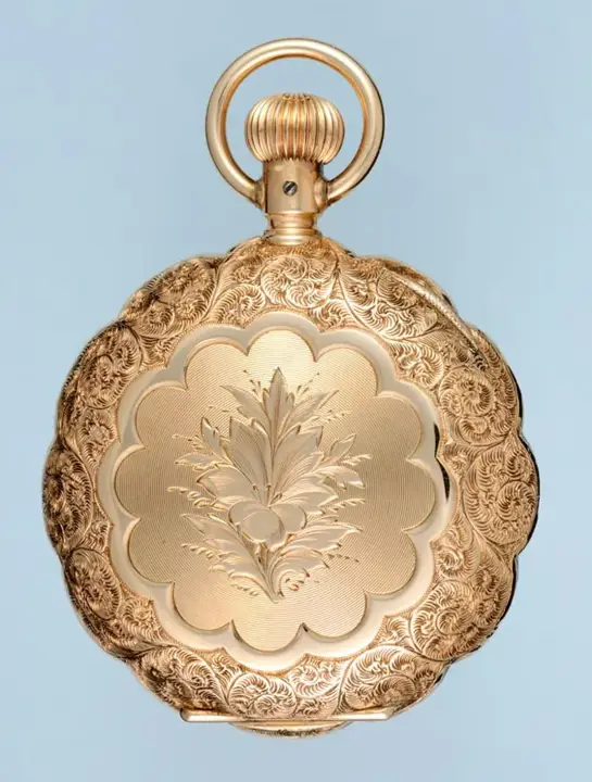 Decorative Gold American Pocket Watch – Circa 1885 — عکس ۲ از رکورد آرشیو WatchMuseum