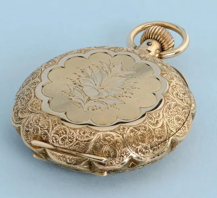 Decorative Gold American Pocket Watch – Circa 1885 — عکس ۴ از رکورد آرشیو WatchMuseum