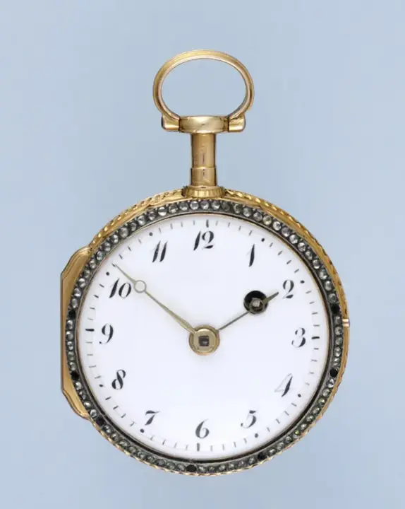 DIAMOND SET GOLD AND ENAMEL POCKET WATCH – 1790 — عکس ۲ از رکورد آرشیو WatchMuseum
