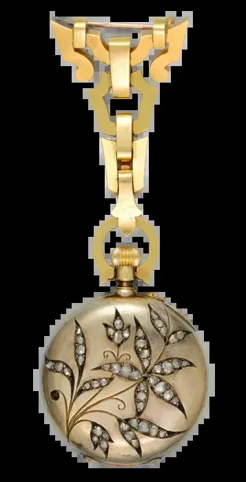 Diamond Set Gold Half Hunter Pendant Watch – Circa 1900 — عکس ۱ از رکورد آرشیو WatchMuseum