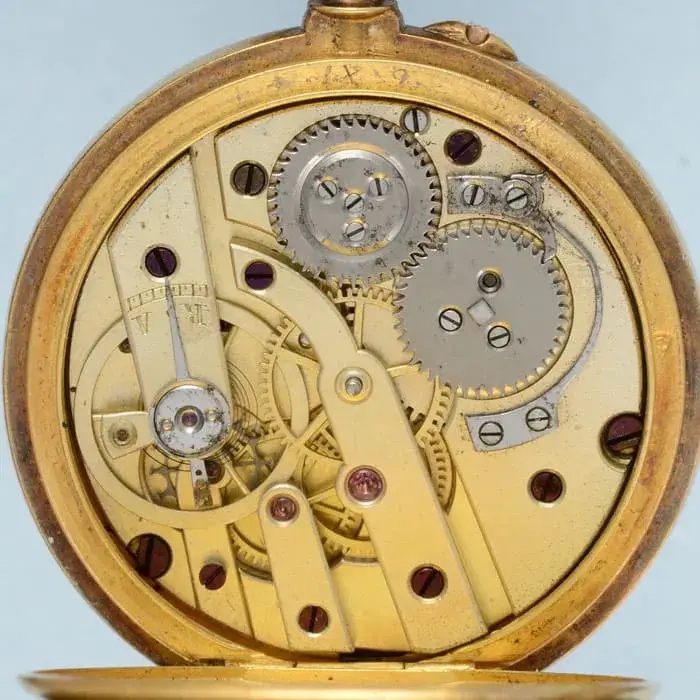 Diamond Set Gold Half Hunter Pendant Watch – Circa 1900 — عکس ۵ از رکورد آرشیو WatchMuseum