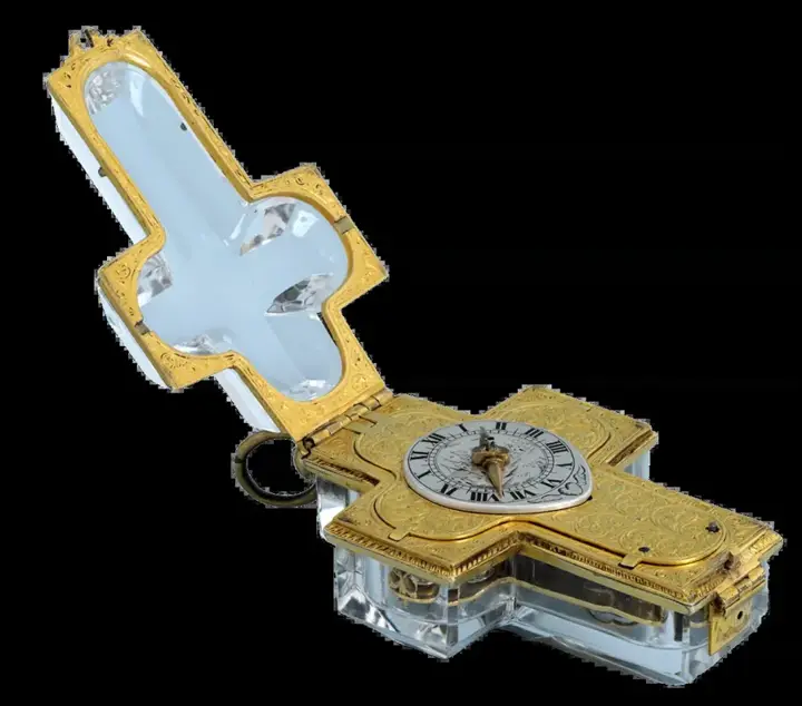 EARLY ROCK CRYSTAL CRUCIFIX WATCH – 1630 — عکس ۱ از رکورد آرشیو WatchMuseum