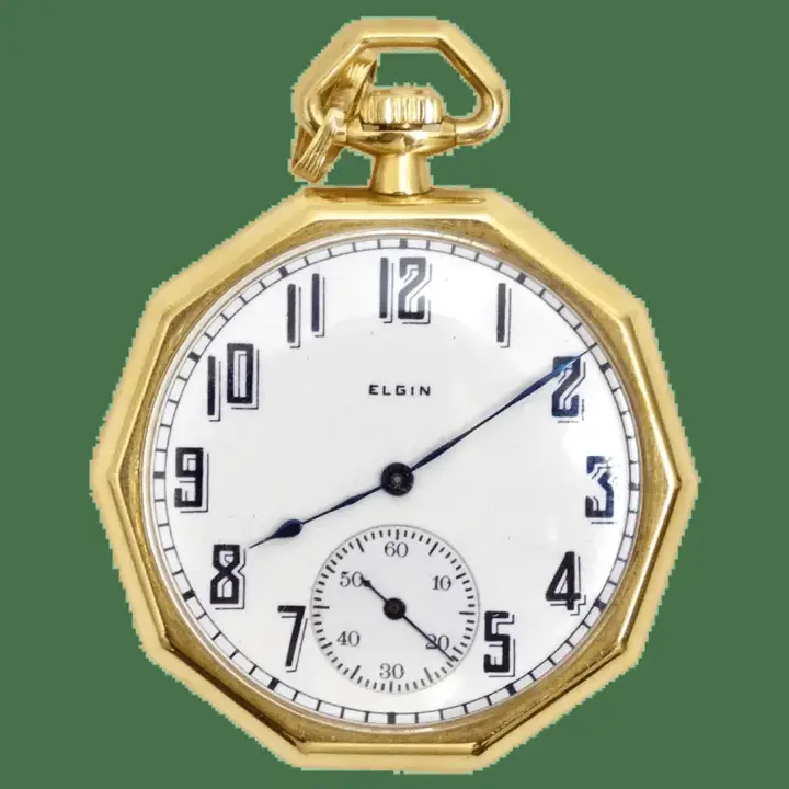 Elgin 14k Gold Pocket Watch/Pendant – 1940s — عکس ۱ از رکورد آرشیو WatchMuseum