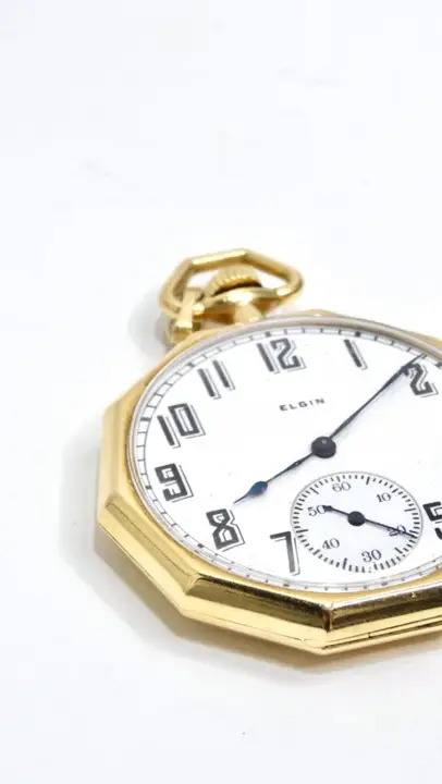 Elgin 14k Gold Pocket Watch/Pendant – 1940s — عکس ۲ از رکورد آرشیو WatchMuseum
