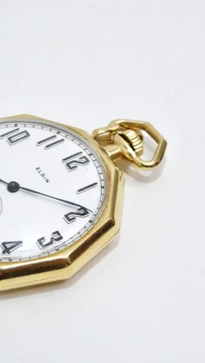 Elgin 14k Gold Pocket Watch/Pendant – 1940s — عکس ۳ از رکورد آرشیو WatchMuseum