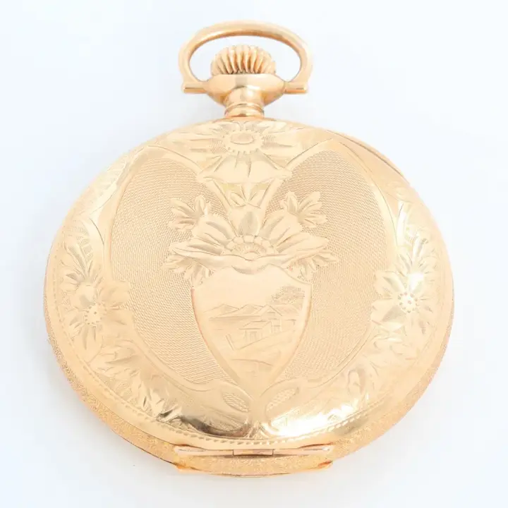 Elgin 14K Yellow Gold Pocket Watch – 20th Century — عکس ۴ از رکورد آرشیو WatchMuseum