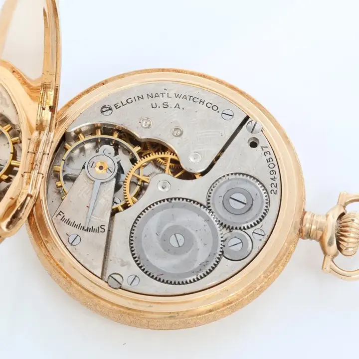 Elgin 14K Yellow Gold Pocket Watch – 20th Century — عکس ۸ از رکورد آرشیو WatchMuseum