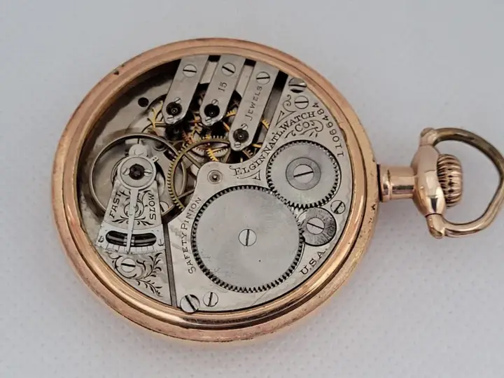 Elgin Pocket Watch Gold Plated Working 15 Jewels – 1905 — عکس ۲ از رکورد آرشیو WatchMuseum