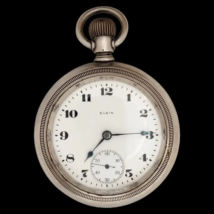 Elgin Pocket Watch Silverode Railway Working 7 Jewel – 1921 — عکس ۱ از رکورد آرشیو WatchMuseum