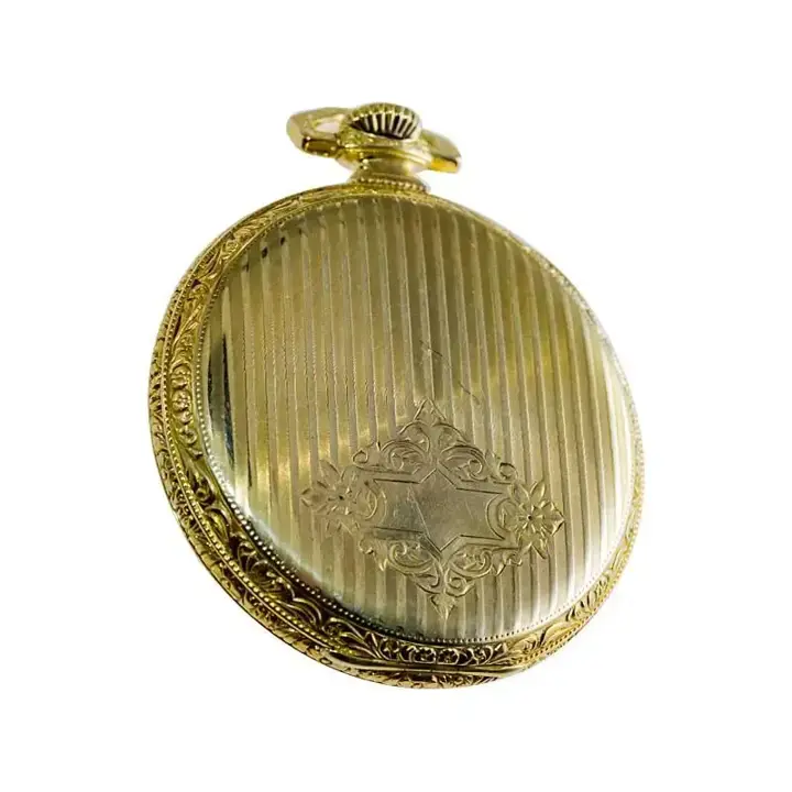 Elgin Yellow Gold Filled Art Deco Hand Engraved Pocket Watch – 1918 — عکس ۸ از رکورد آرشیو WatchMuseum