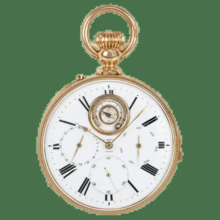 F. Rotig Havre Gold Quarter Repeating Calendar Pocket Watch – 1880 — عکس ۱ از رکورد آرشیو WatchMuseum