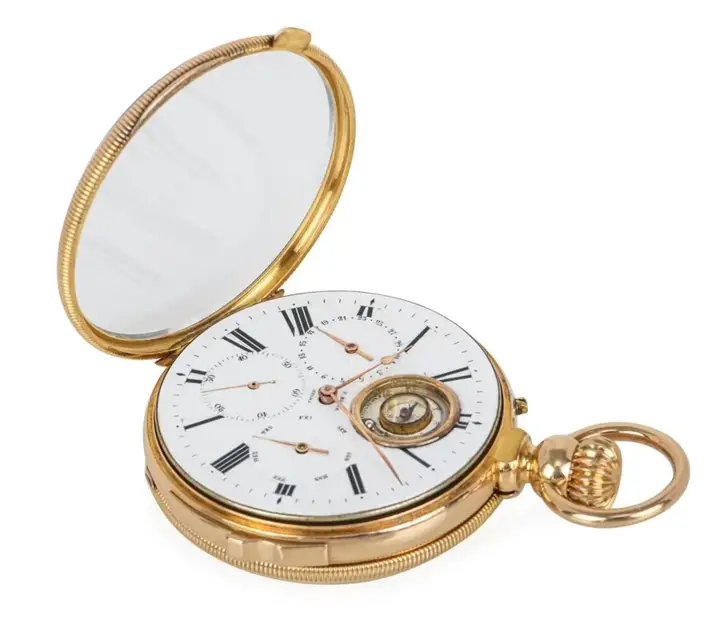 F. Rotig Havre Gold Quarter Repeating Calendar Pocket Watch – 1880 — عکس ۲ از رکورد آرشیو WatchMuseum