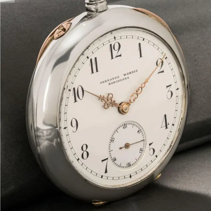 Fernando Wehrle Silver& Rose Gold Minute Repeater Pocket watch – 1900 — عکس ۲ از رکورد آرشیو WatchMuseum
