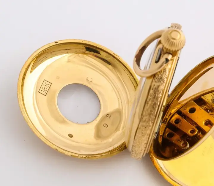Enamelled Gold Half Hunter Pocket Watch – 1880s — عکس ۵ از رکورد آرشیو WatchMuseum