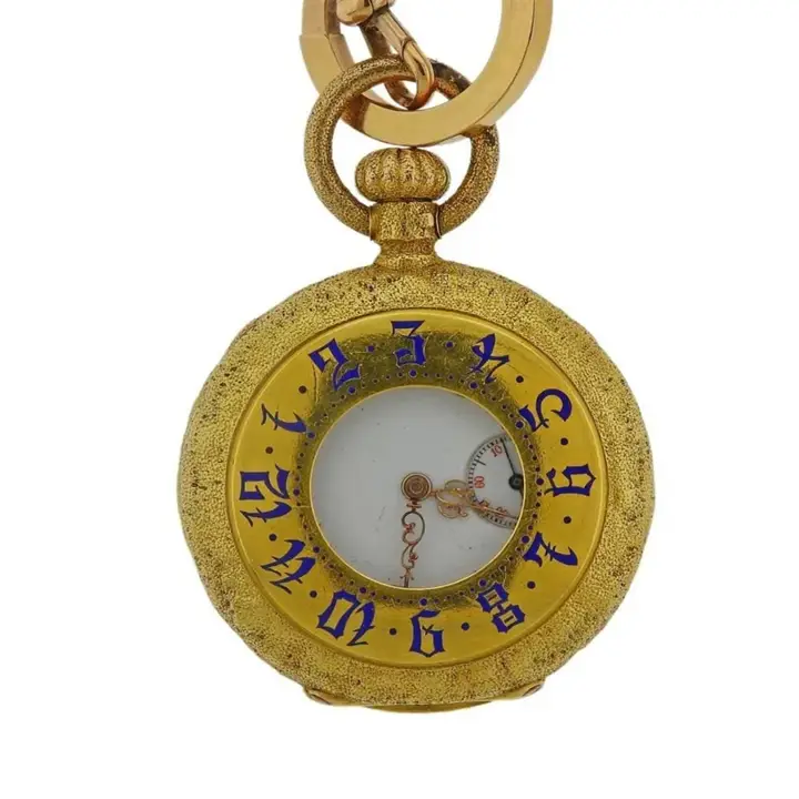 French 18 Karat Gold Semi Pocket Watch Agate Fob – 19th Century — عکس ۷ از رکورد آرشیو WatchMuseum