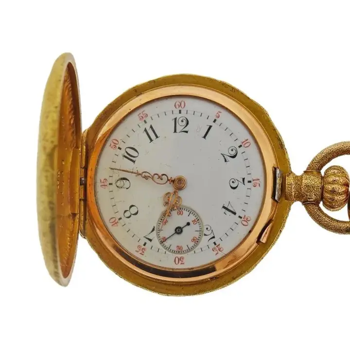 French 18 Karat Gold Semi Pocket Watch Agate Fob – 19th Century — عکس ۸ از رکورد آرشیو WatchMuseum